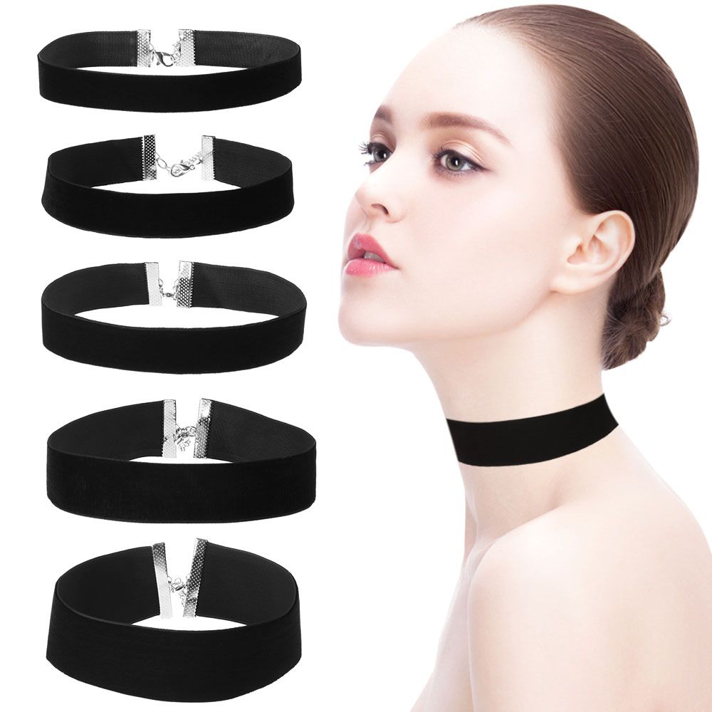 クラシックなヴィンテージベルベットチョーカー,黒のネックレス - Velvet Ribbon Roll のレビューと価格